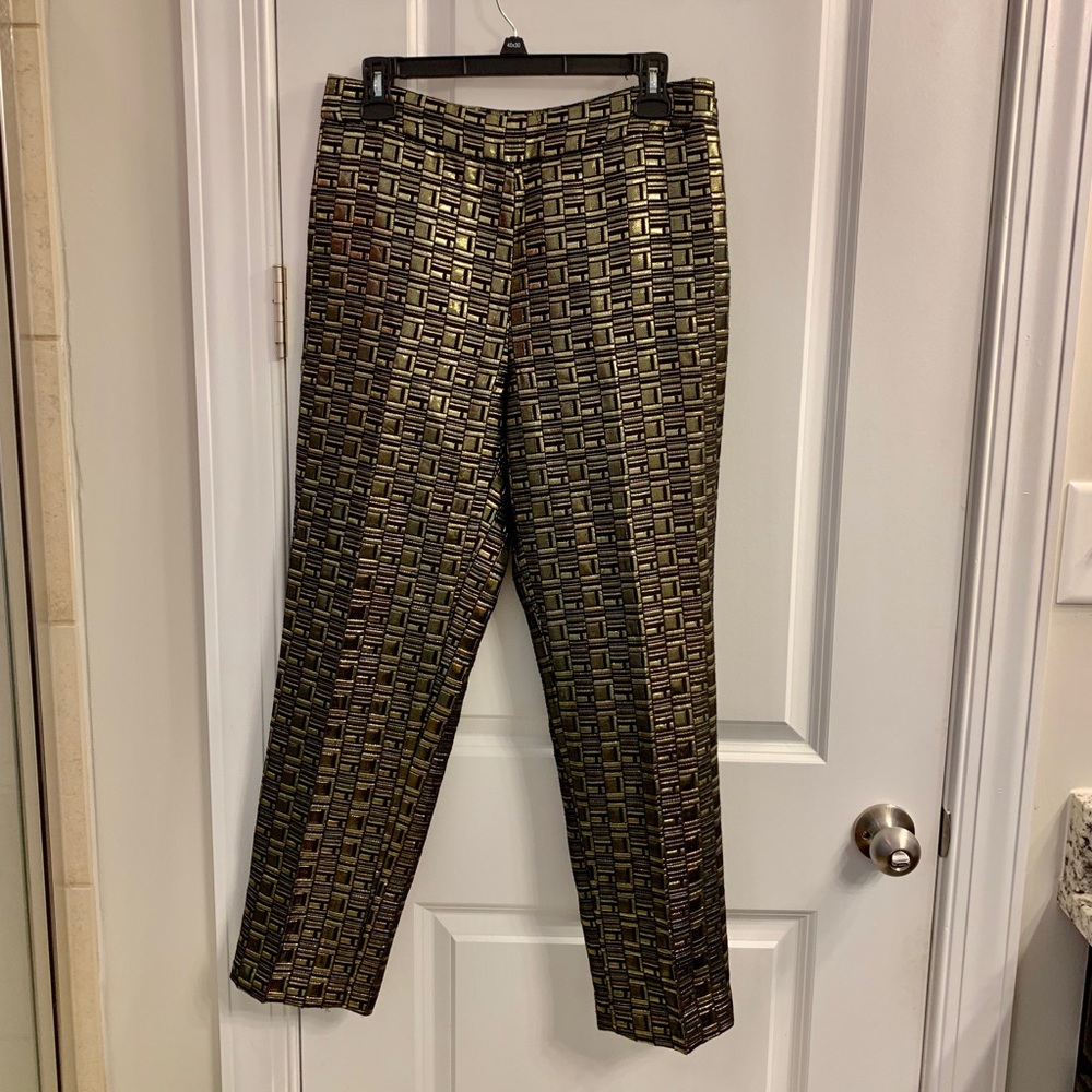 Gold and Black Kate Spade straight leg pant
